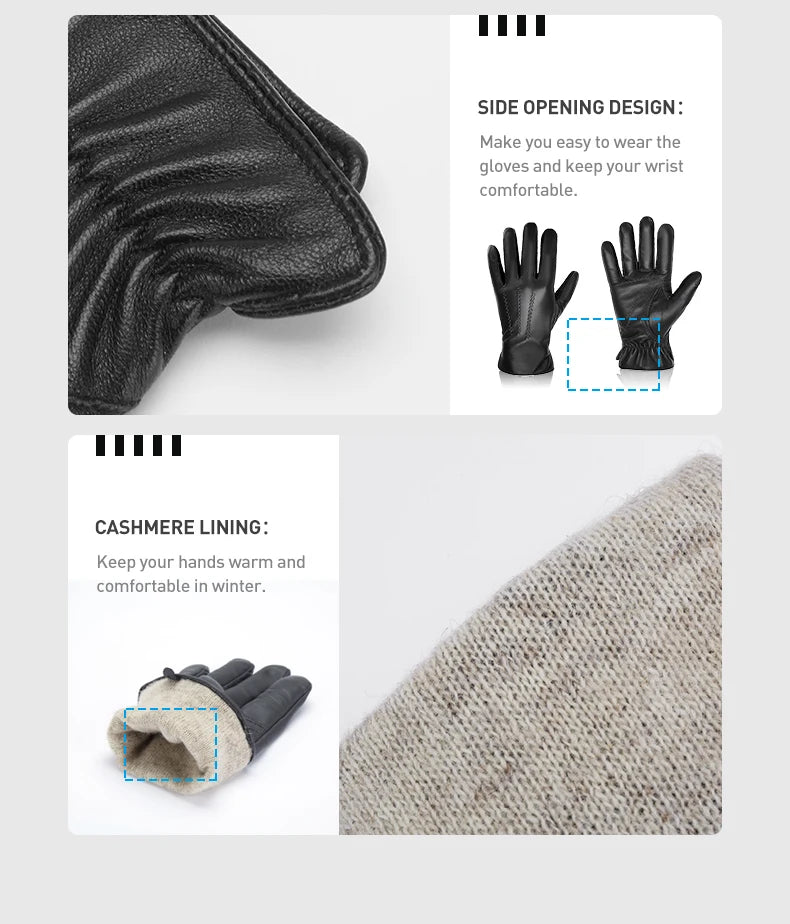 LuxTouch Cashmere-Lined Leather Gloves