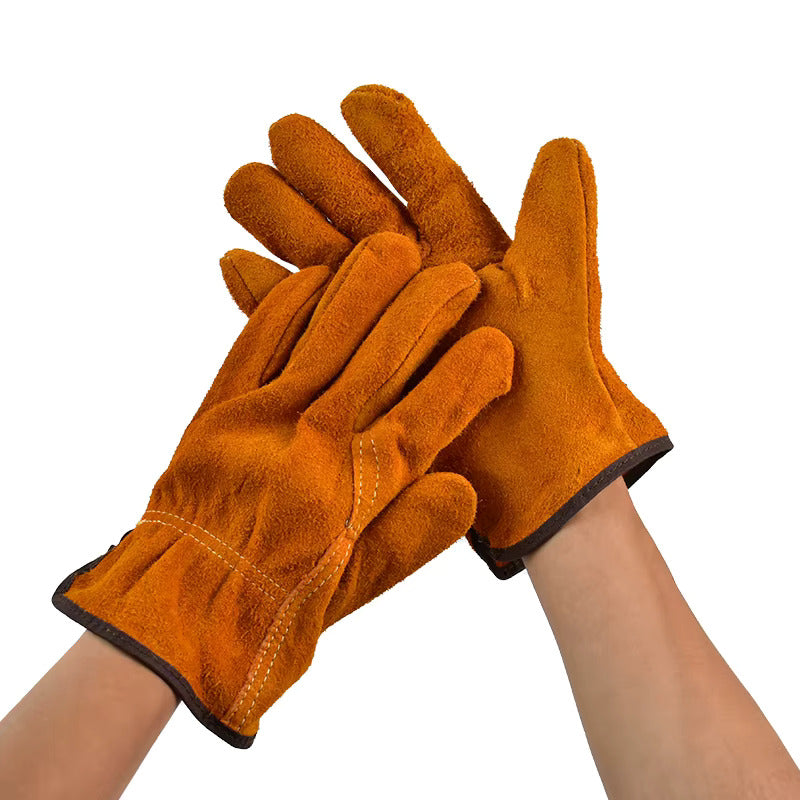 IronHide Pro Working Gloves - Premium Cowhide Safety Gloves (3, 5, or 10 Pairs)