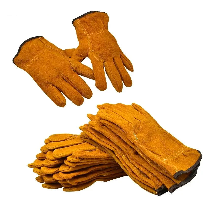 IronHide Pro Working Gloves - Premium Cowhide Safety Gloves (3, 5, or 10 Pairs)