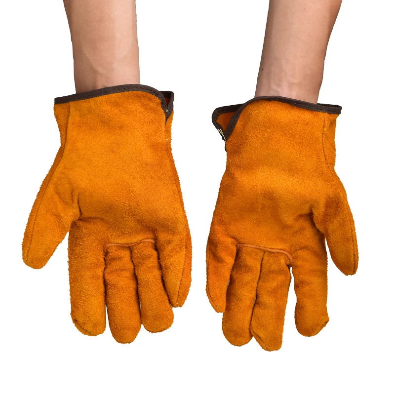 IronHide Pro Working Gloves - Premium Cowhide Safety Gloves (3, 5, or 10 Pairs)